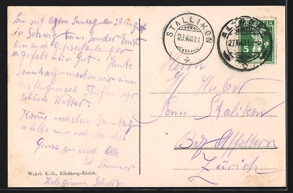 Cartoline postali: Flüelen, Teilansicht mit Bristenstock – Usato da Berlin venduto da bartko-reher 1