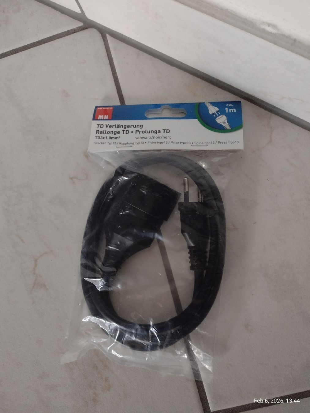 Cavi: 1m Electrical Cable Swiss Extension Cord New – Nuovo e nell'imballaggio originale da Zürich venduto da TrainLine 2