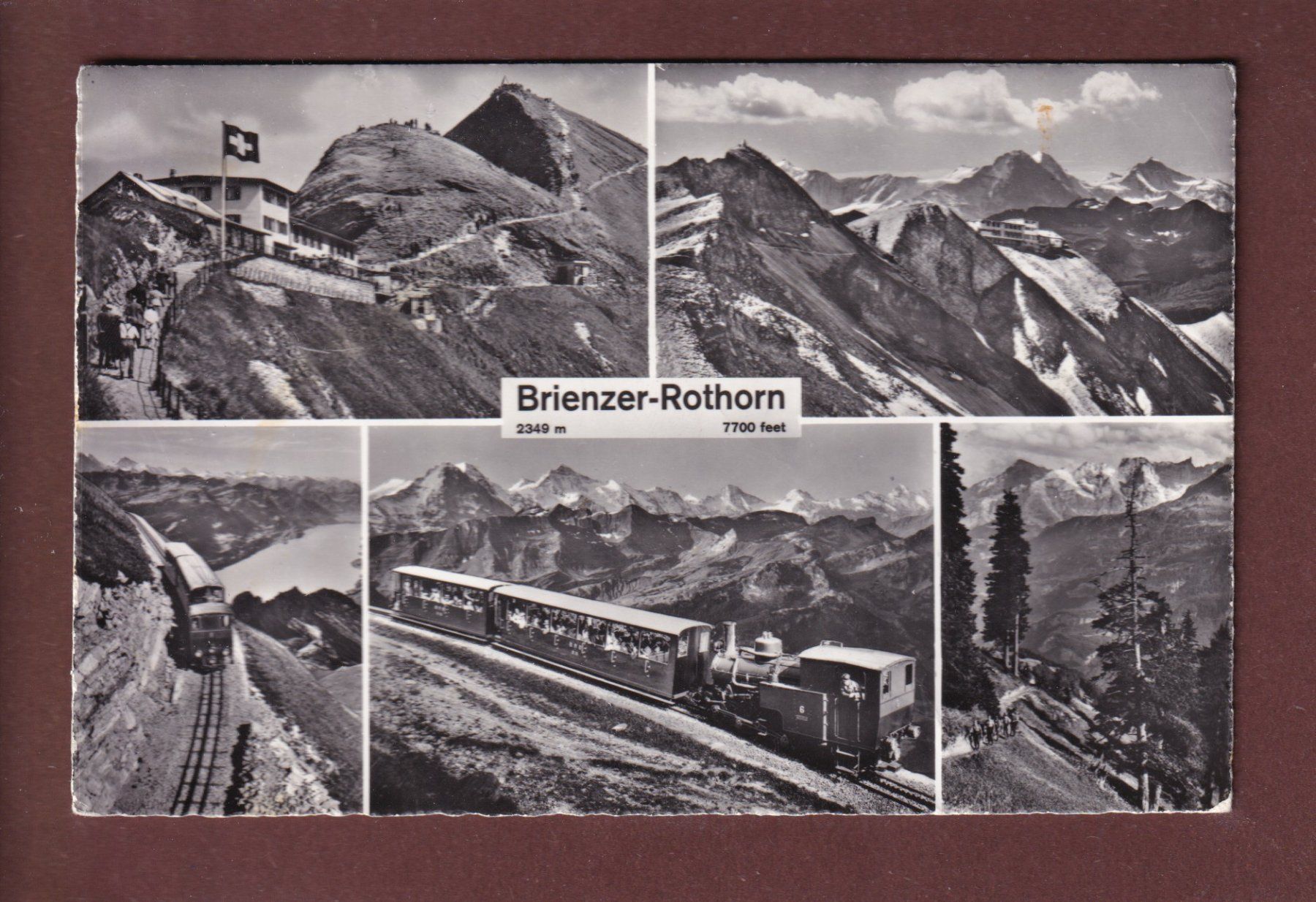 Cartoline postali: BRIENZER-ROTHORN - 5 Bilder - Bahn - 1964 – Usato da Pully venduto da nicecards