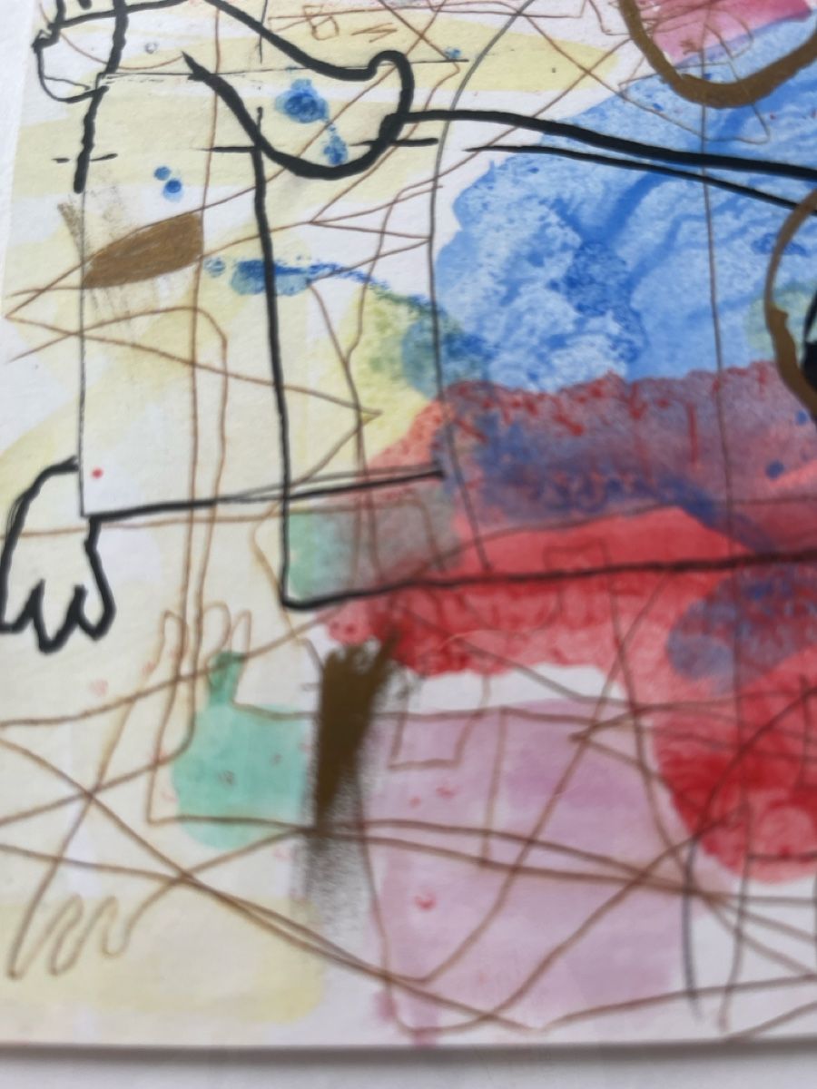 Foto & Immagini: Abstrakte Kunst Aquarell Mischtechnik mit Rahmen 40x50cm – Usato da Benken SG venduto da wingwinj 1