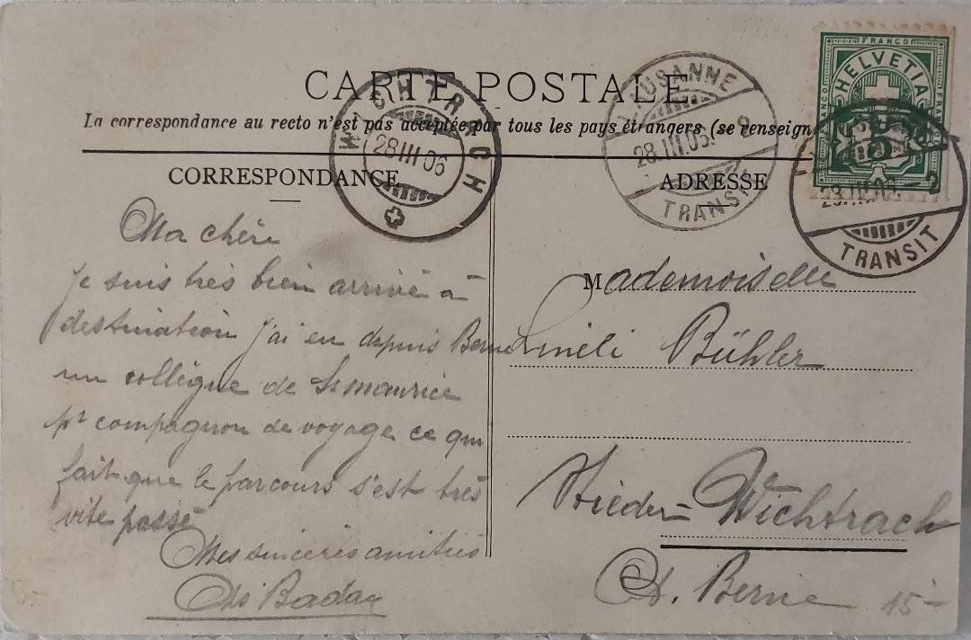 Cartoline postali: OUCHY  -  1906 – Usato da Delémont venduto da Domdom1 1