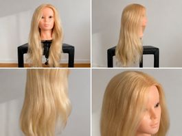 Tête à coiffer d'entraînement – crin de cheval, blond