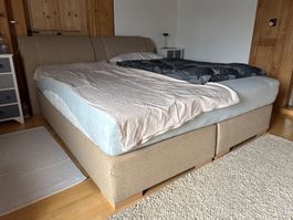 Boxspring Bett 180 x 200 cm beige/sand