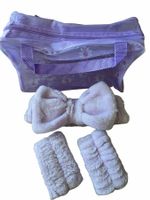 Purple Plush Bow Set