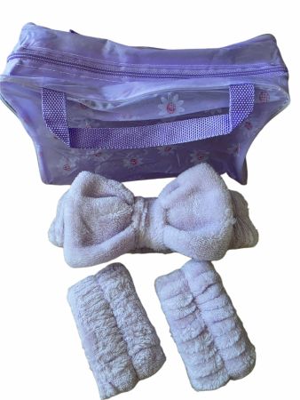 Purple Plush Bow Set