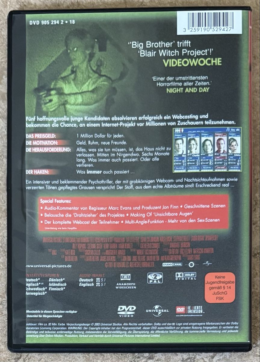 Tutti i DVDs: UNSICHTBARE AUGEN – Nuovo (secondo la descrizione) da Dietikon venduto da AndreaSch01 1