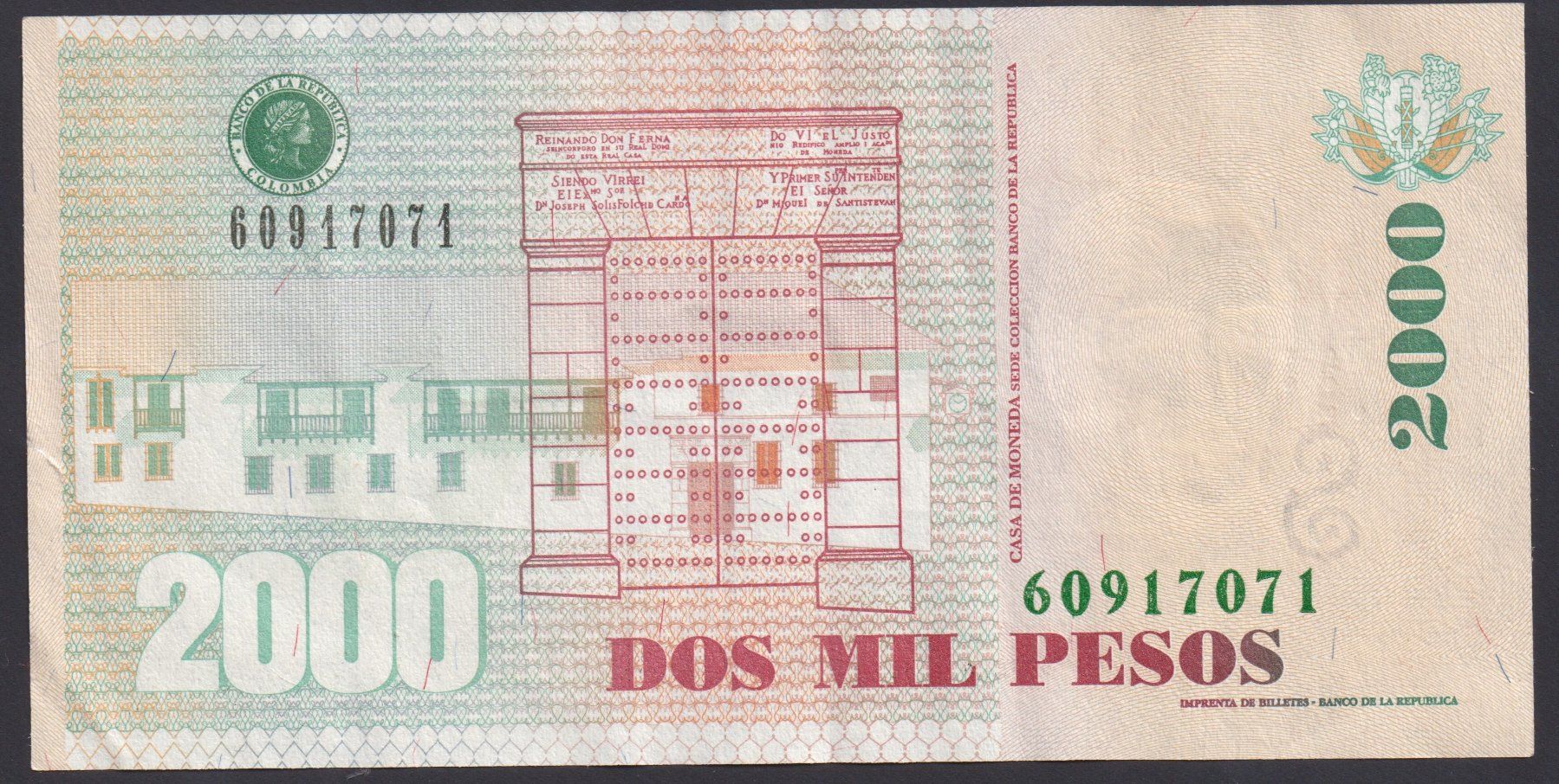 Banknoten: Kolumbien 2000 Pesos 2014 – Gebraucht aus Brugg AG von banknoten_muesli 1