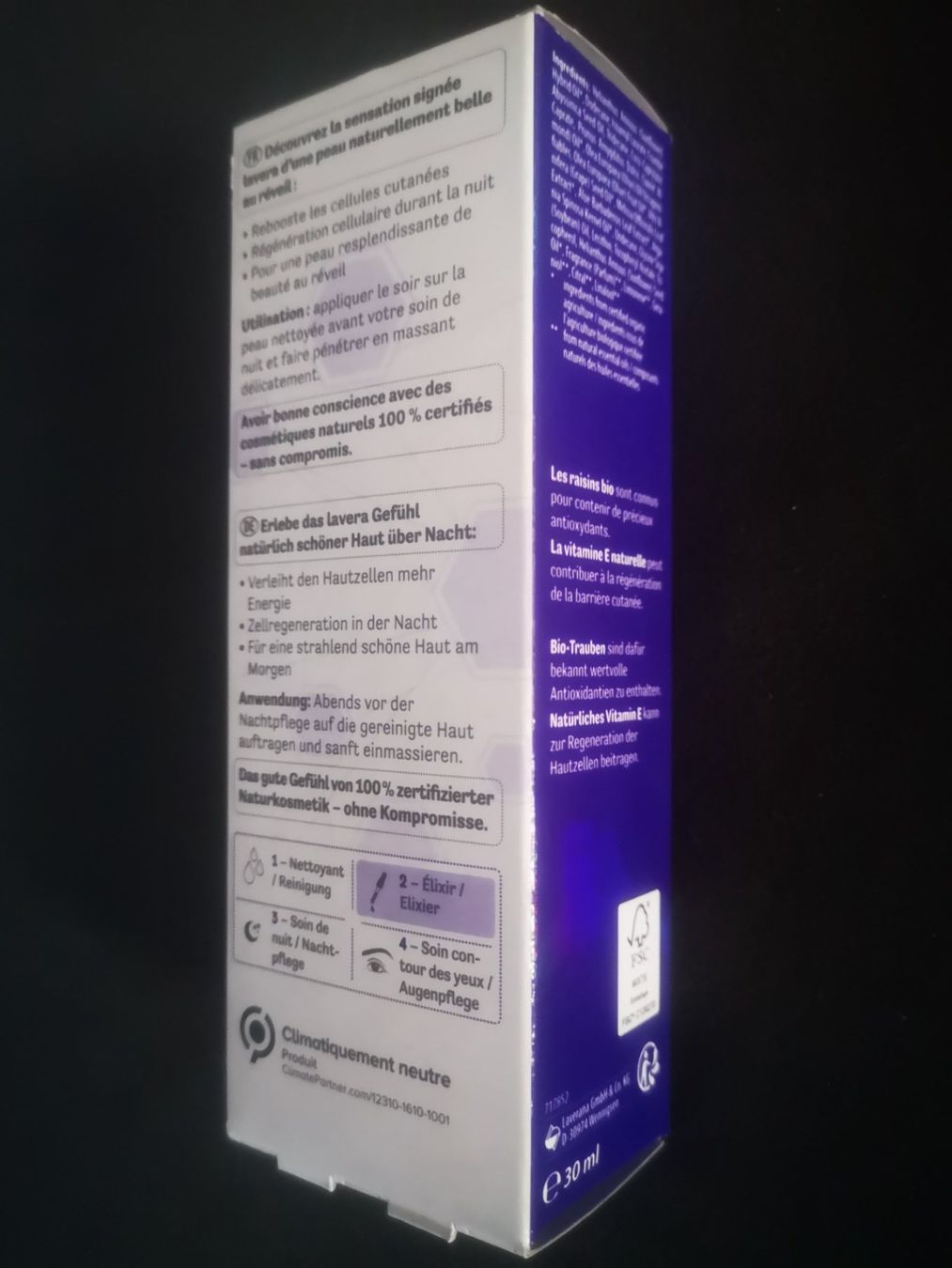 Cura del viso: Lavera Elixir d'Huile Raisin bio & vitamine E, 30 ml – Nuovo e nell'imballaggio originale da Thônex venduto da W99 2