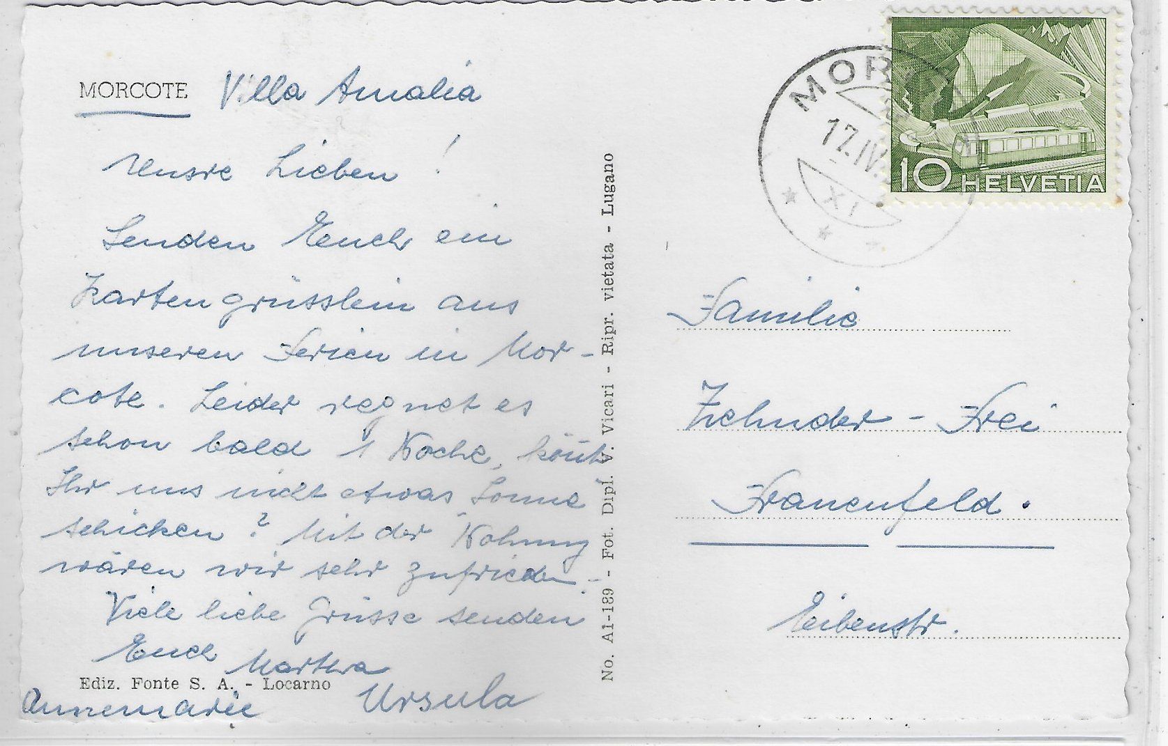 Cartes postales: Lago di Lugano - Morcote - Multiview – D'occasion à Ettingen par Kartenplanet 1