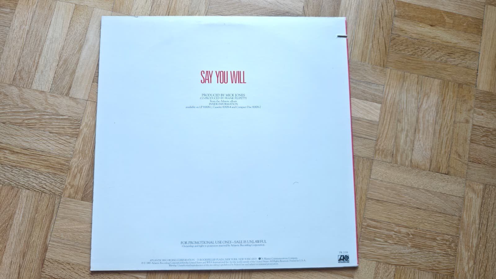 Dischi in vinile: Foreigner: "Say you will" maxi single 12" – Usato da Jona venduto da Kapuzinermoench 1
