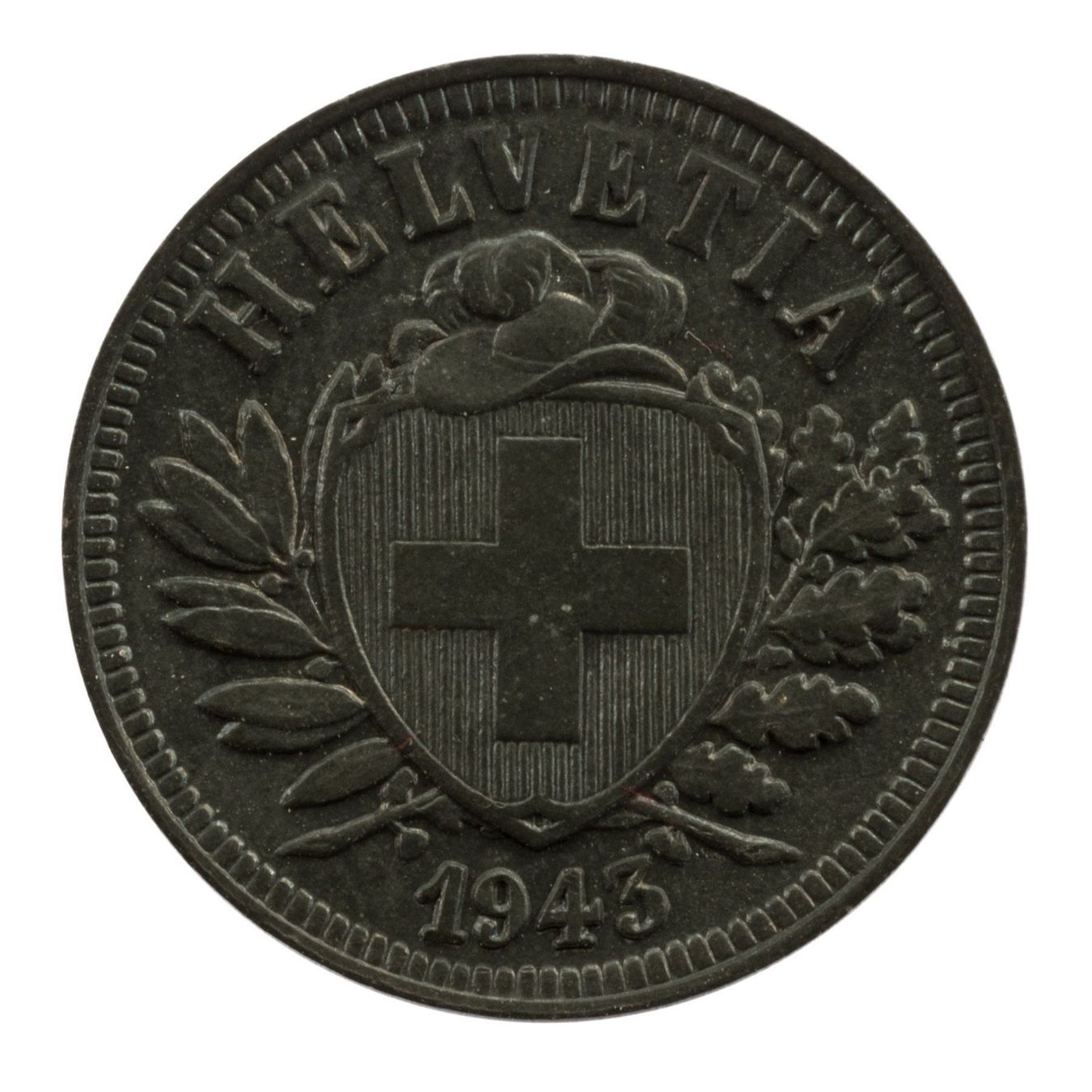 Tutti le monete: Schweiz / Suisse - 2 Rappen - 1943 – Usato da Rotkreuz venduto da Swiss-Coins