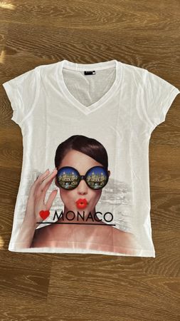 T-shirt Safon I love Monaco bianca S estiva