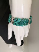 🤩ETHNO-STYLE ARMBAND TÜRKIS-STEINE & SILBER NEU