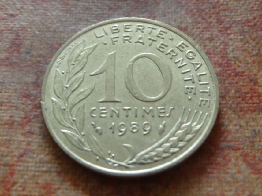 Tutti le monete: FRANCE  10 Centimes  1989  (P) – Usato da Romanel-sur-Lausanne venduto da Swift13