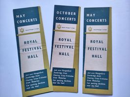 3 Konzertprogramme Royal Festival Hall, London 1953