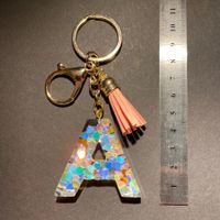 NEU: Schlüsselanhänger Buchstabe A rainbow glitzer keychain