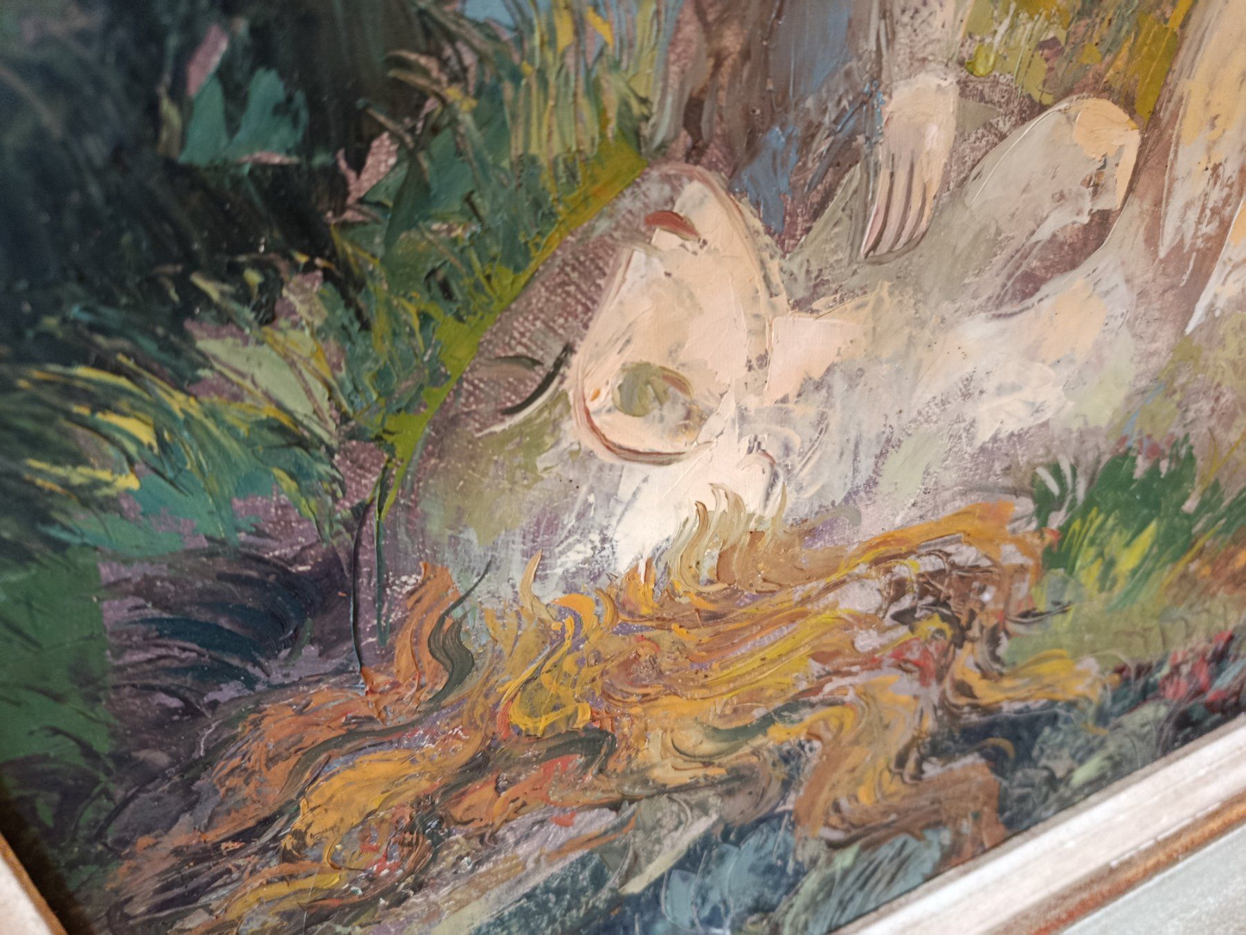 Dipinti: Ölbild Mutter und Kind  R. Sperlich – Usato da Riehen venduto da twentymodern 2