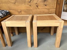 2 Hocker aus Massivholz (Buche)
