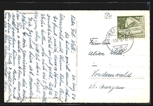Cartes postales: AK Heimenschwand, Panorama, 1958 – D'occasion à Berlin par bartko-reher 1
