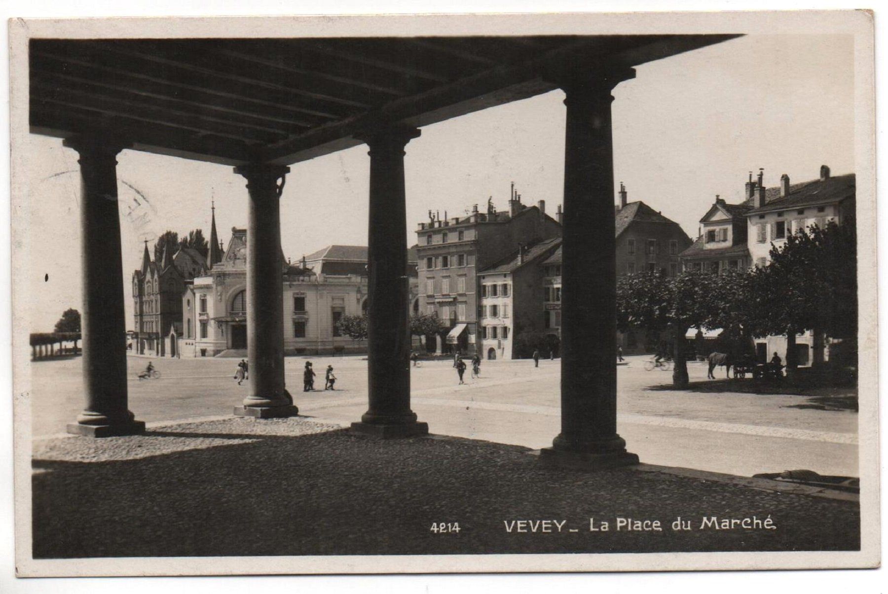 Cartoline postali: VEVEY La Place du Marché, animée – Usato da Jona venduto da philajona