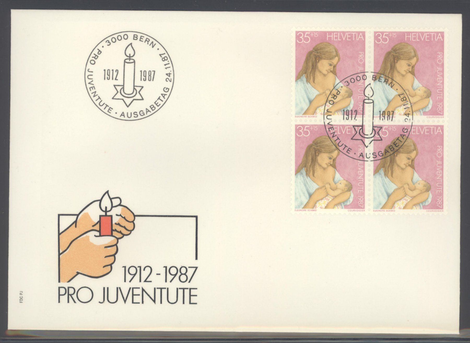 Tutti i francobolli: 1987, FDC, Pro Juventute, Viererblöcke – Usato da Willisau venduto da Vollstempel 2