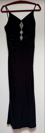 Elegantes, schwarzes modissa Abendkleid mit Strass