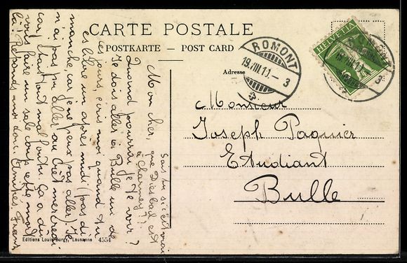 Cartoline postali: AK Romont, Vue générale – Usato da Berlin venduto da bartko-reher 1