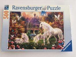 Ravensburger Puzzle Einhörner mit Schloss, 500 Teile