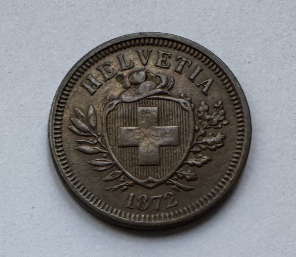 Tutti le monete: 1872 1 Rappen -unz – Usato da Kirchberg SG venduto da Zenhad69