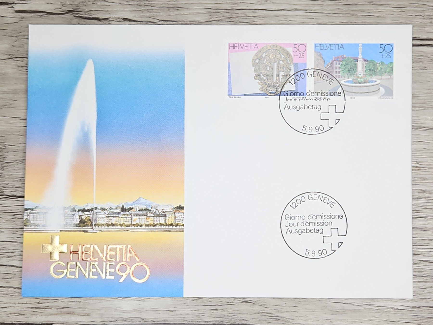 Tutti i francobolli: CL03 Enveloppe + Timbre Suisse 1990 – Usato da Cousset venduto da Patrick_Collections