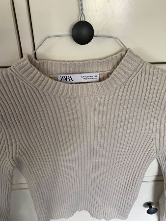 Zara Pullover, Beige, Grösse M Kurzpulli