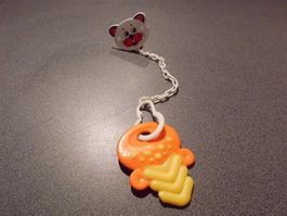 Greifling mit Kette Katze, orange/gelb