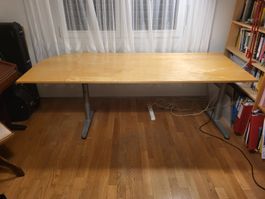 Bürotisch höhenverstellbar Holz furniert 