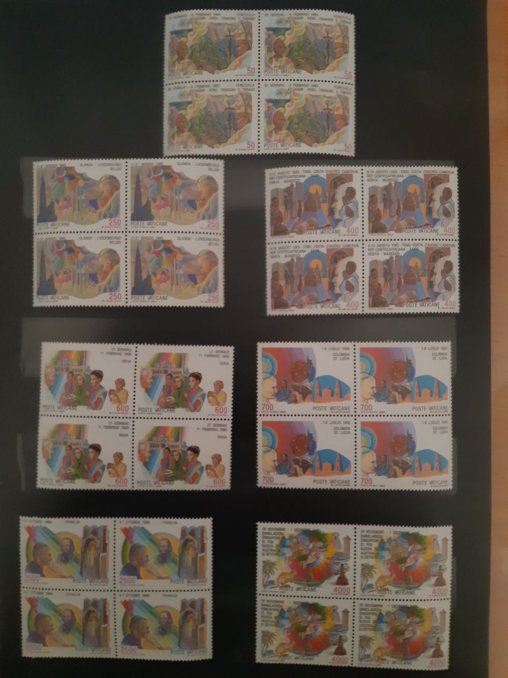 Tutti i francobolli: Vatikan 4er Blocks** 1985-87 – Nuovo (secondo la descrizione) da Confignon venduto da Alfda2000 4