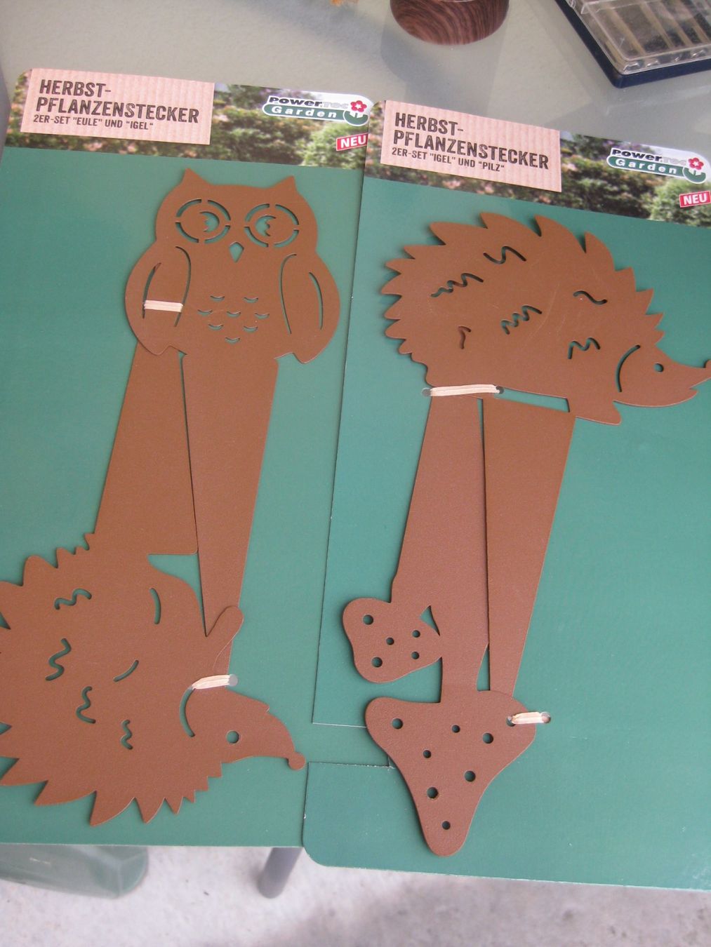 Alle Dekorationen: Tolle Metall Herbst Stecker IGEL, EULE, PILZE – Neu und originalverpackt aus Romanshorn von Wazoohandlung 1