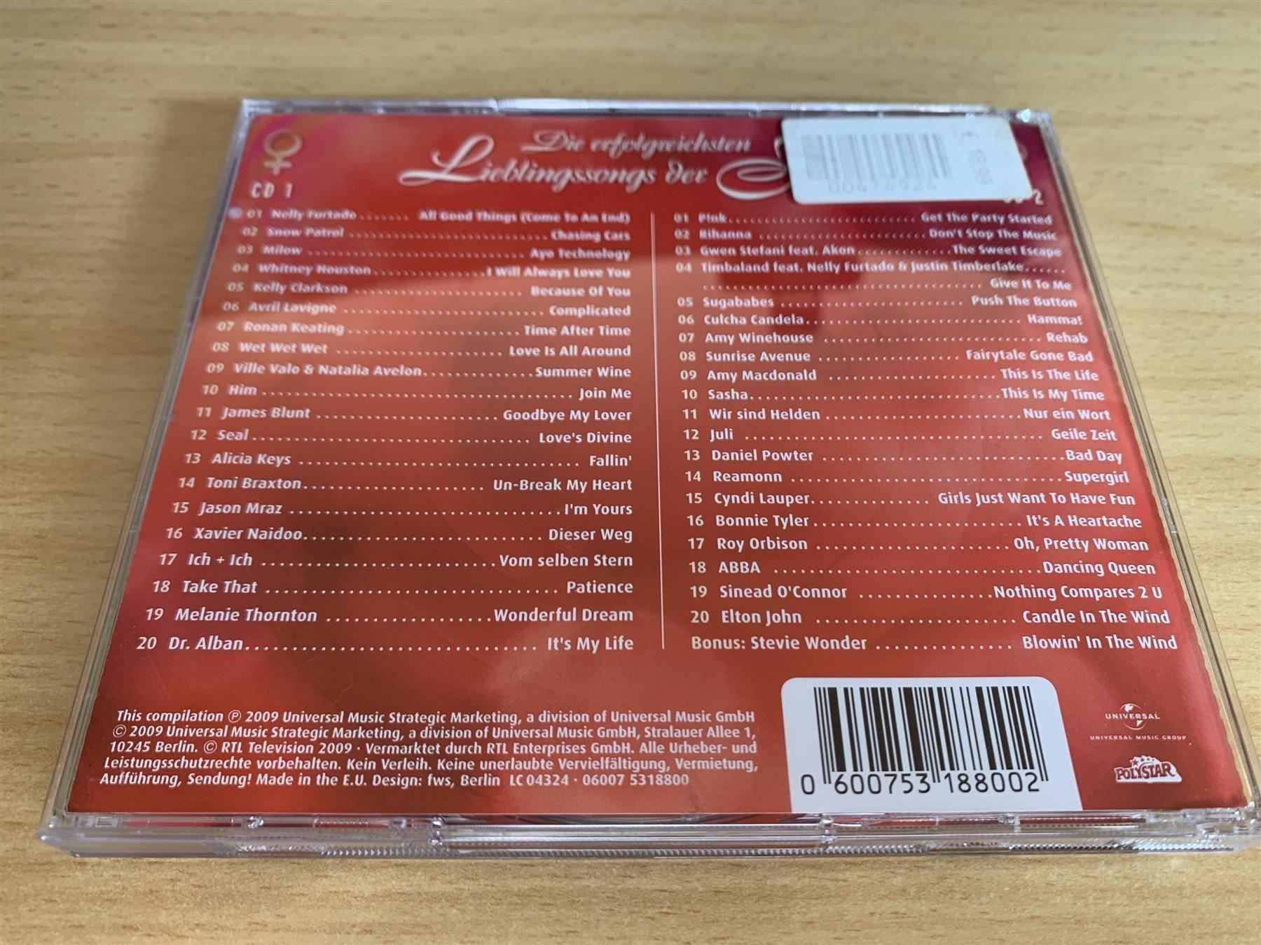 CDs: Chart Show - Lieblings. Der Frauen- 2 CD – Gebraucht aus Rikon im Tösstal von Alpenmutz 1