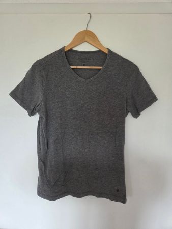 Marc O'Polo V-Neck T-Shirt Grau Gr. S Stretch