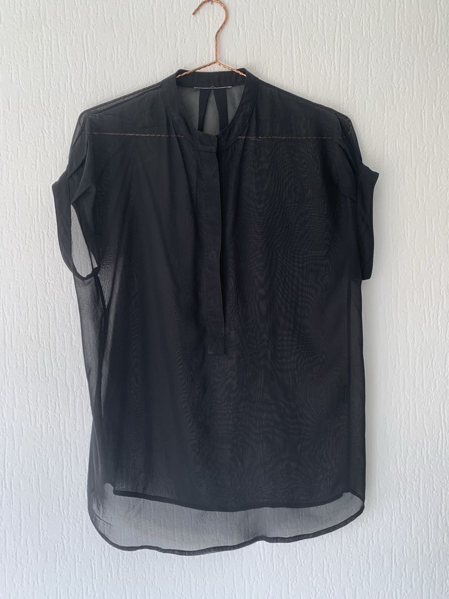 Chemisiers: Chemise noire transparente taille S – D'occasion à Lausanne par Xiaoxi 1