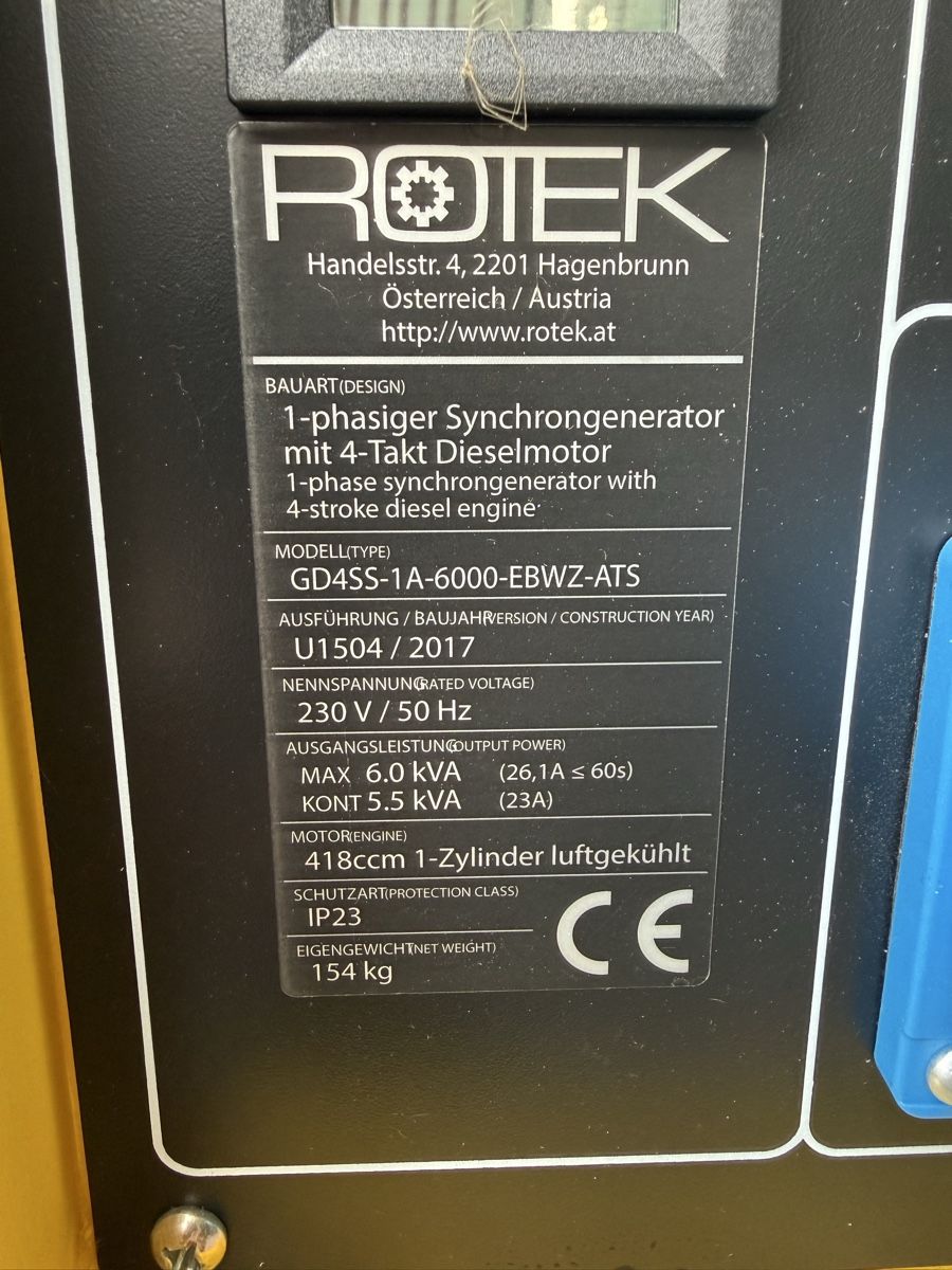 Generatori di corrente: Leistungsstarker Rotek Diesel Stromgenerator – Nuovo (secondo la descrizione) da grosswangen venduto da Poliniman0 8