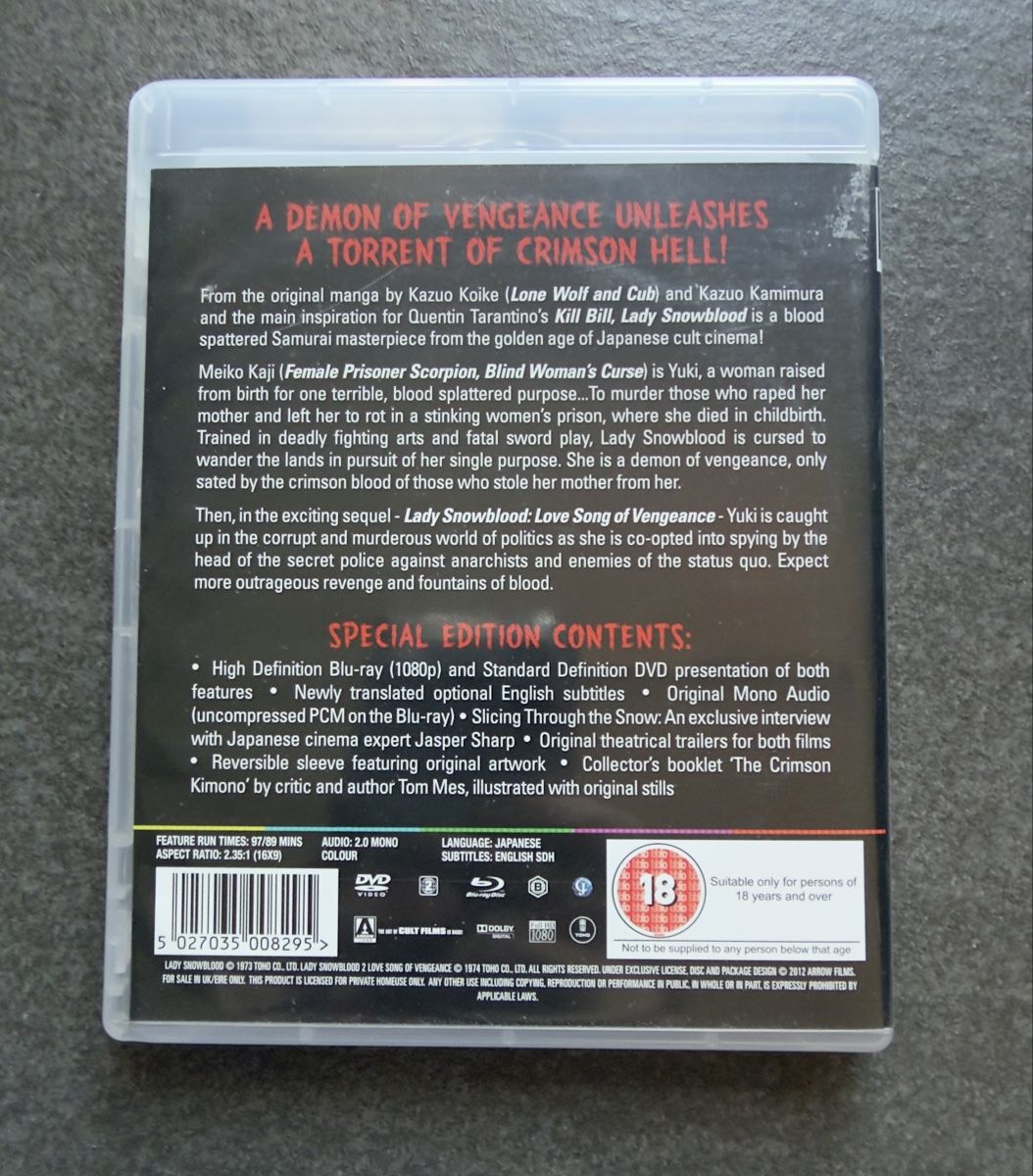 Tutti i DVDs: Lady Snowblood Blu-ray Arrow Video – Usato da Zürich venduto da cENS0R 1