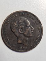 Münze Spanien 1879 Alfonso XII Diez Centimos gebraucht