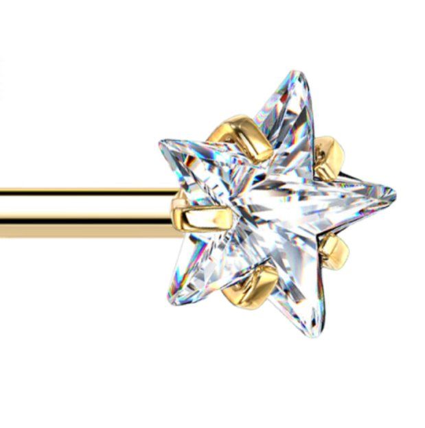 Gioielli per piercing: Silber Nasenpiercing Nasenstecker Stern Infinity 8 mit Stein – Usato da Wettingen venduto da ray_boccia