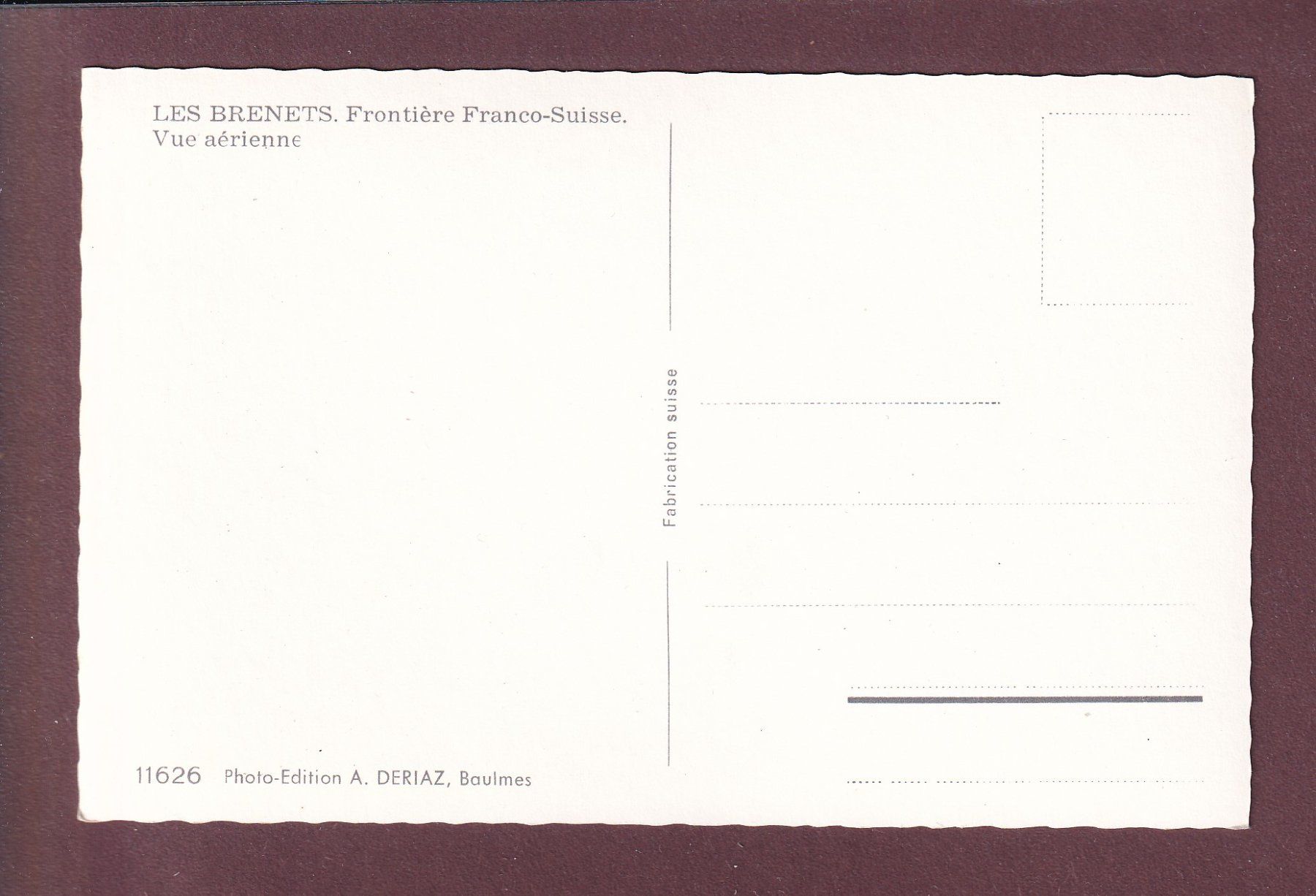 Cartoline postali: Vue aérienne - LES BRENETS – Usato da Pully venduto da nicecards 1