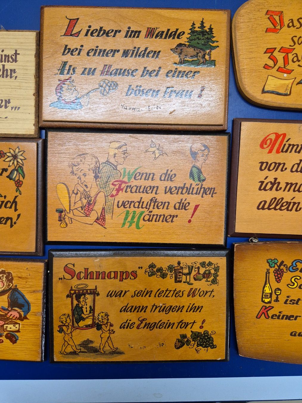 Tutte le decorazioni: Aus ehem. Kneipe: kleine Holzschilder mit Sprüchen – Usato da Obermumpf venduto da trudiundrolf 2