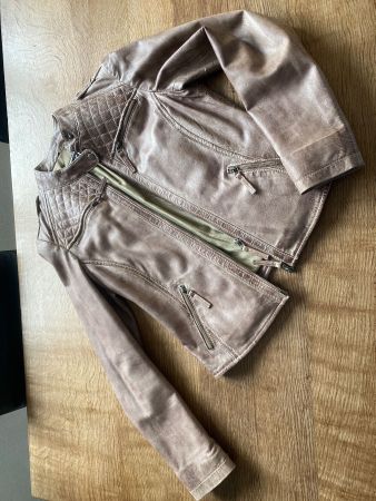 CK CALVIN KLEIN LEDERJACKE/JACKE Gr.L mocca/braun mega
