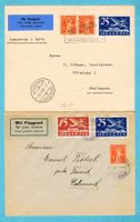 Restsammlung 9 Flugpost-Belege ab 1924-1939 ! Ab Fr.1!