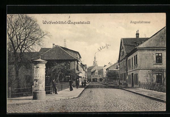 Cartoline postali: Wolfenbüttel-Auguststadt, Litfasssäule – Usato da Berlin venduto da bartko-reher