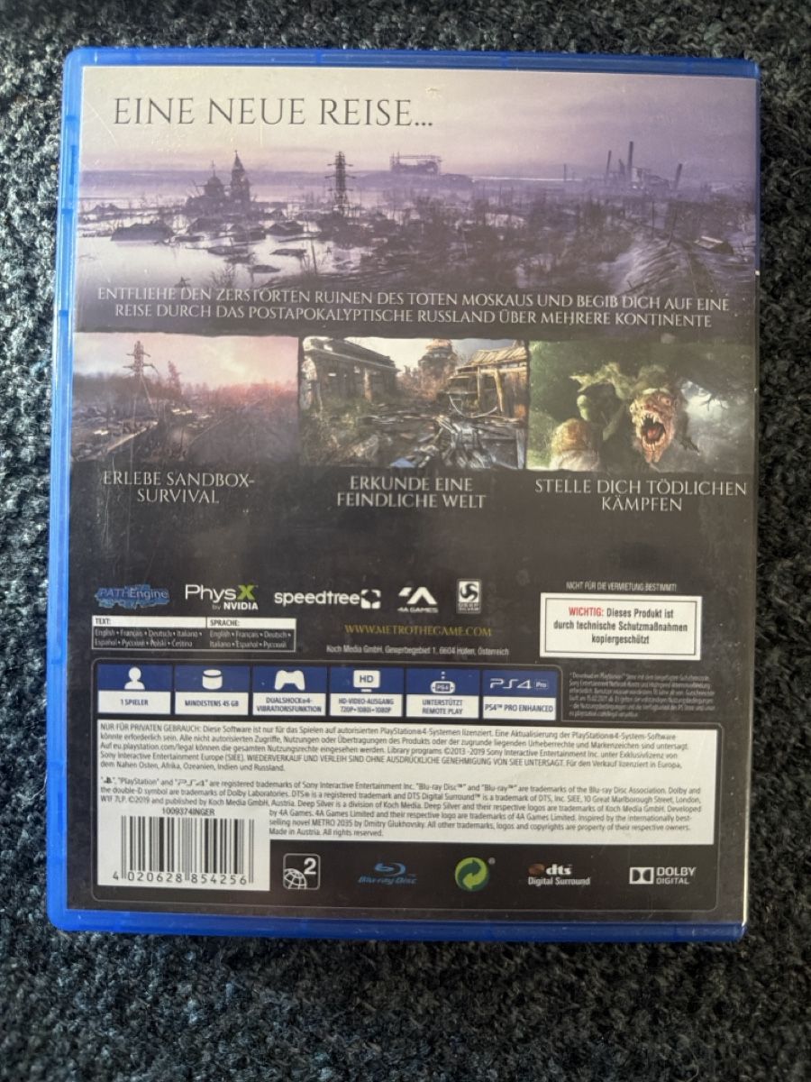 Sony Giochi: PS4 Metro Exodus PlayStation 4 – Usato da Kreuzlingen venduto da luc_chz6 1