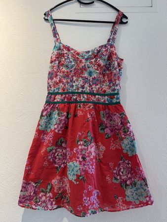 PROMOD Sommerliches Blumenkleid, rot, Grösse 36