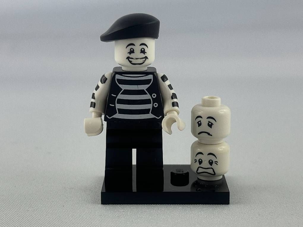 Lego Statuette: LEGO Minifigur - Serie 2 - Nr. 9 - Pantomime – Nuovo (secondo la descrizione) da Basadingen venduto da Cegloff